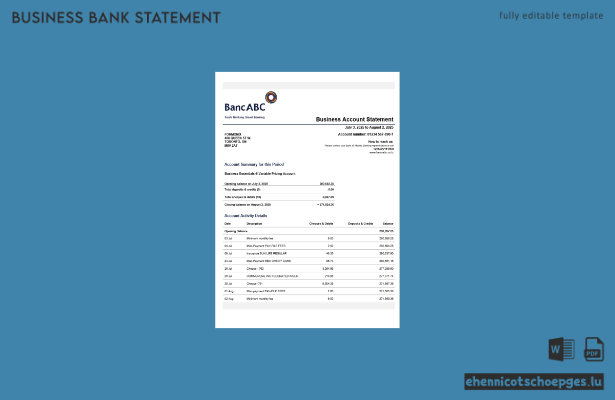 Organisationserklärung der Tanzania BancABC (Word- und PDF-Beispiel)